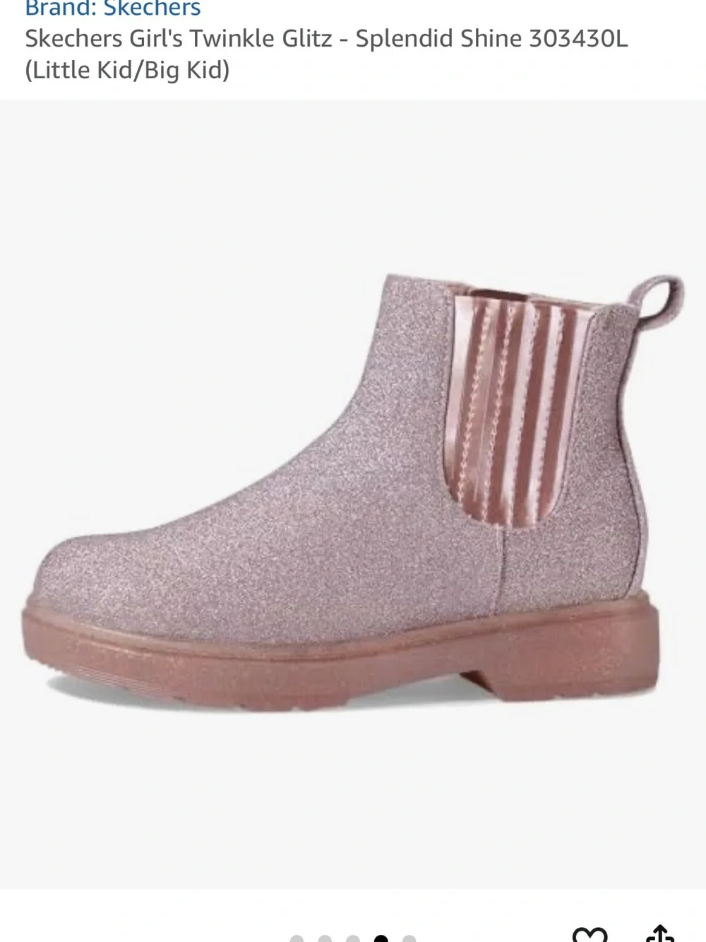 Skechers Kids Glitter Chelsea Boots in Rose Pink